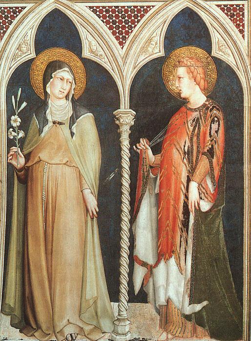 Simone Martini St.Clare and St.Elizabeth of Hungary France oil painting art